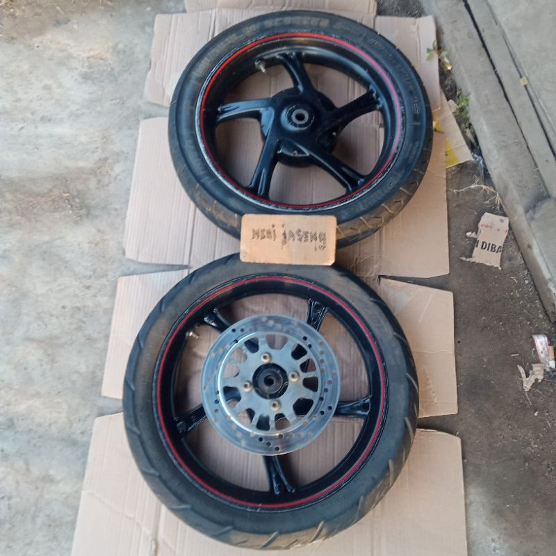 VELG SEPASANG DEPAN - BELAKANG 2.50 LEBAR YAMAHA XRIDE 115 ORIGINAL