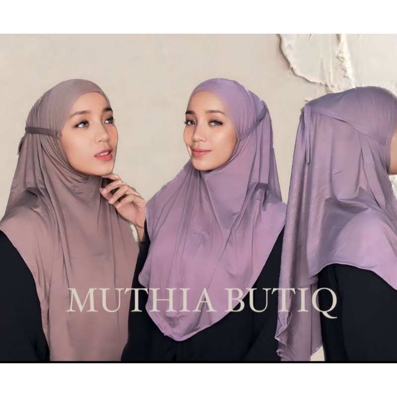 Hijab Instan Bergo Instan Maryam || Hijab Bergo Instan Malay Pake Tali Bahan Kaos Rayon Super Premiu