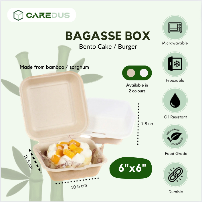 Bagasse Bento box 6 inch
