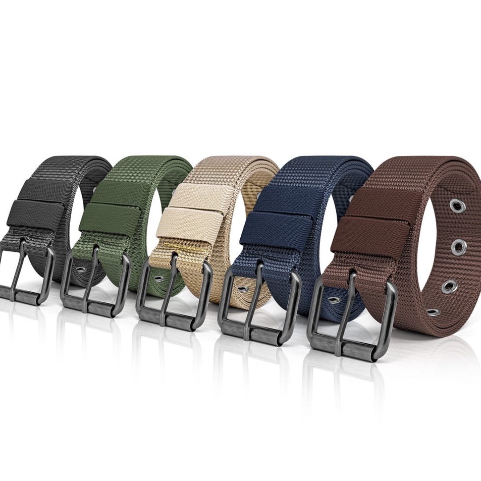 Best Produk❉➳ IKAT PINGGANG PRIA TALI SABUK NYLON CANVAS GESPER KEPALA MODEL JARUM MEN BELT FASHION 