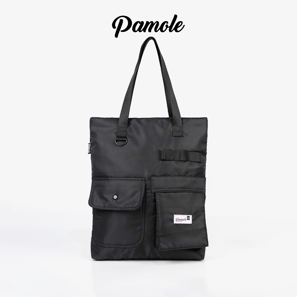 Pamole - Tas Tote Bag Unisex Totebag Waterproof Penutup Resleting Full Lapis Furing - Alen Series