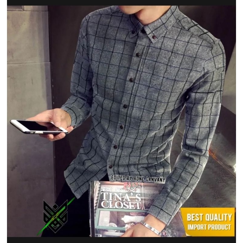 kemeja panel kotak cowok 🅚🅔🅡🅔🅝