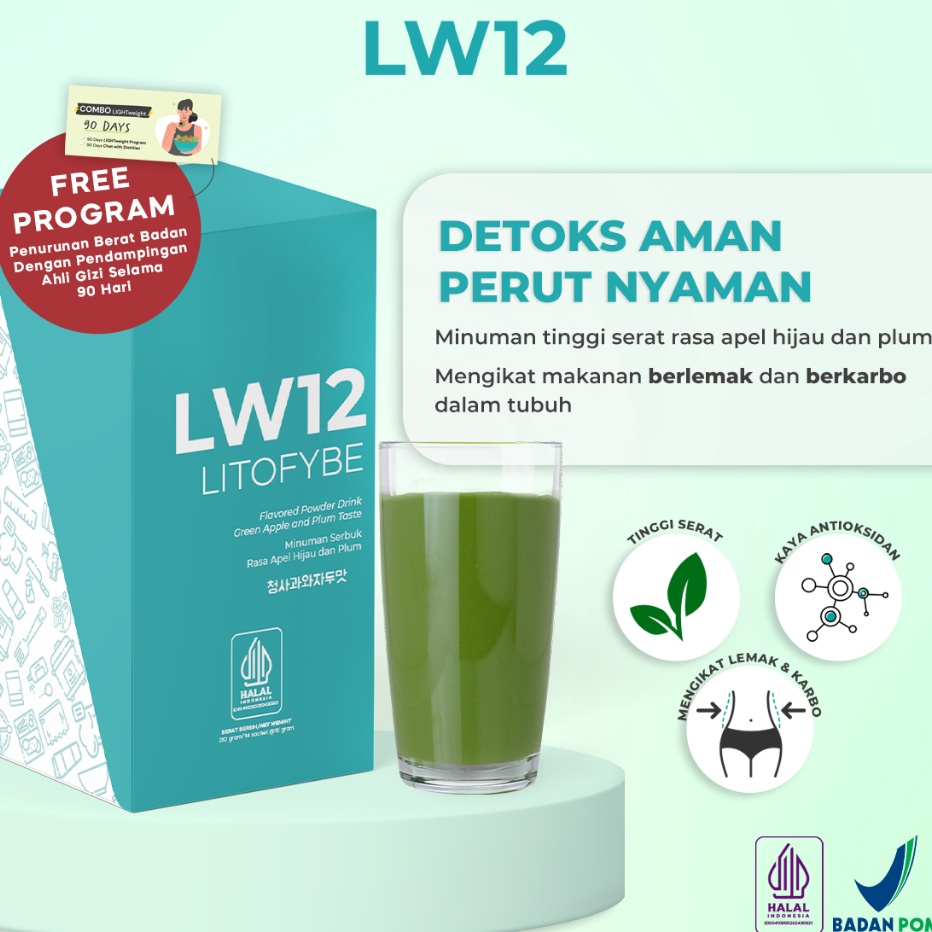 

[KODE VRPJB] LW12 LITOFYBE | Minuman Fiber | Diet Detox | Pengikat Lemak Halal BPOM