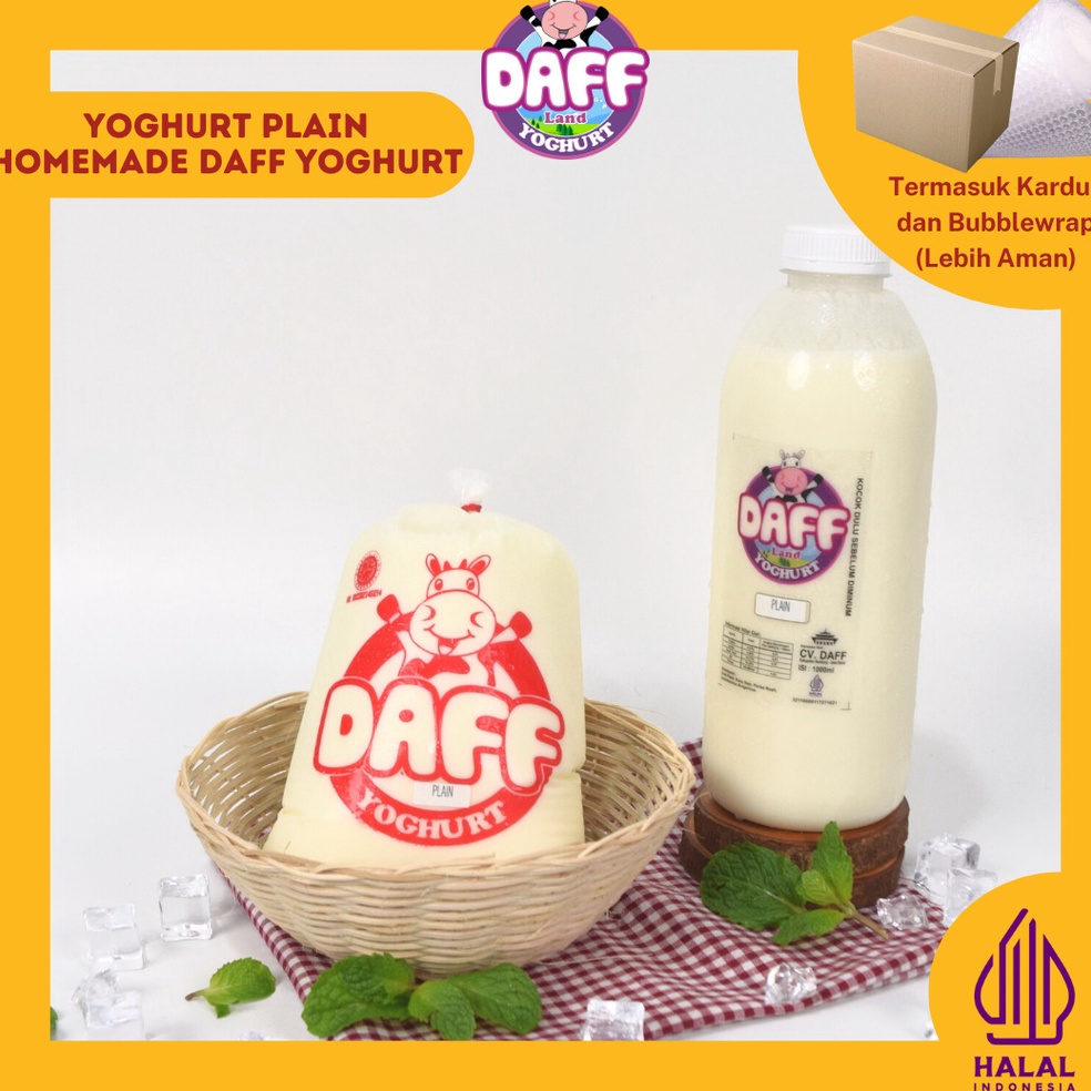 

St0k B4nyak (BPOM) YOGURT PLAIN LOW FAT TEKSTUR KENTAL 100% ORIGINAL | DAFF YOGHURT Serba Murah