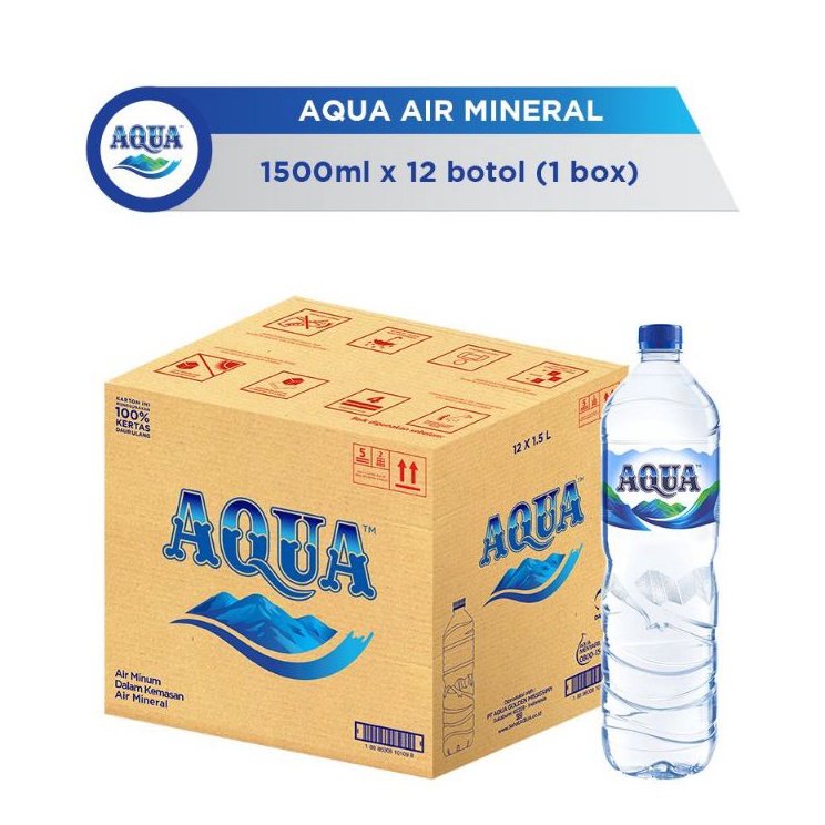 

[KODE CLR7E] AQUA BOTOL AIR MINERALE 1500 ML / 1.5 LITER ISI 12 BOTOL PER DUS