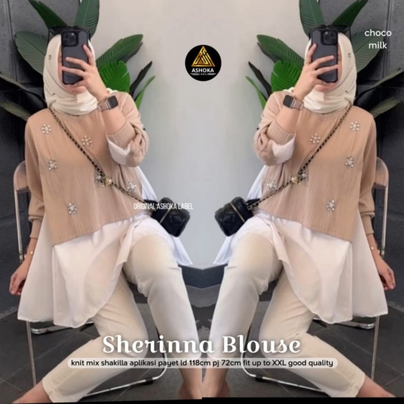 (COD) Sherinna blouse // blouse knit import gaya korea
