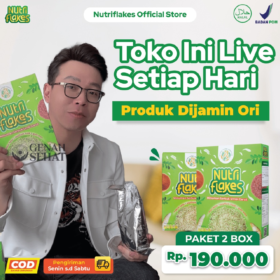 

[Produk AQ80] Nutriflakes Sereal Umbi Garut Asam Lambung - Ampuh Mengatasi Asam Lambung Dan Gerd 2 Box fptj8