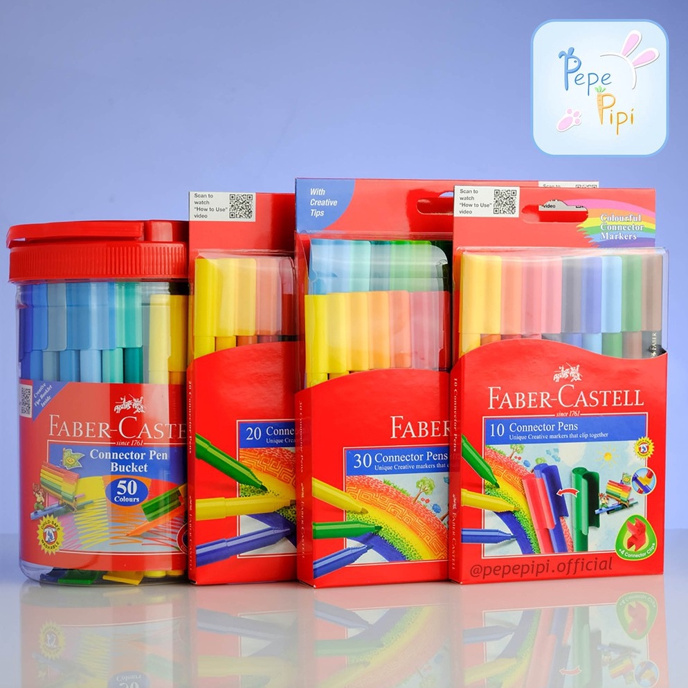 

Jaman Now.. Spidol Connector Pen Faber Castell 10, 20, 30 dan 50 Pcs Sepidol Warna Colour Color JES