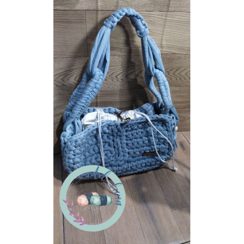AZQIARA Tshirt yarn crochet bag/tas rajut tali kaos/tas unik