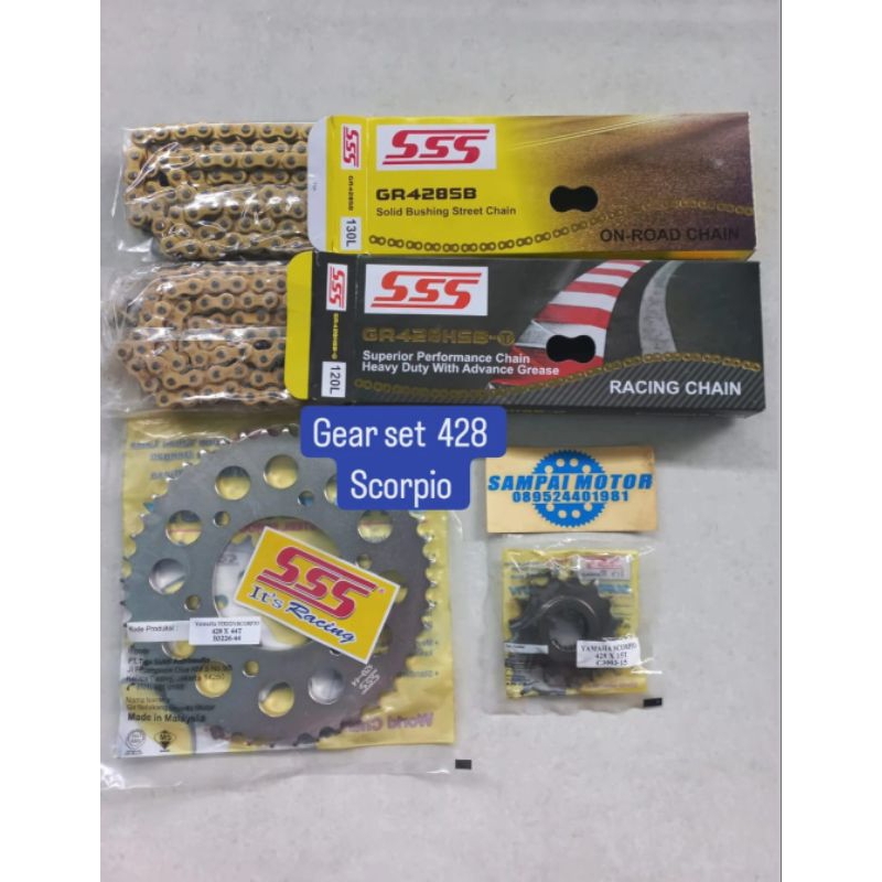 Gear set SSS 428 Yamaha Scorpio