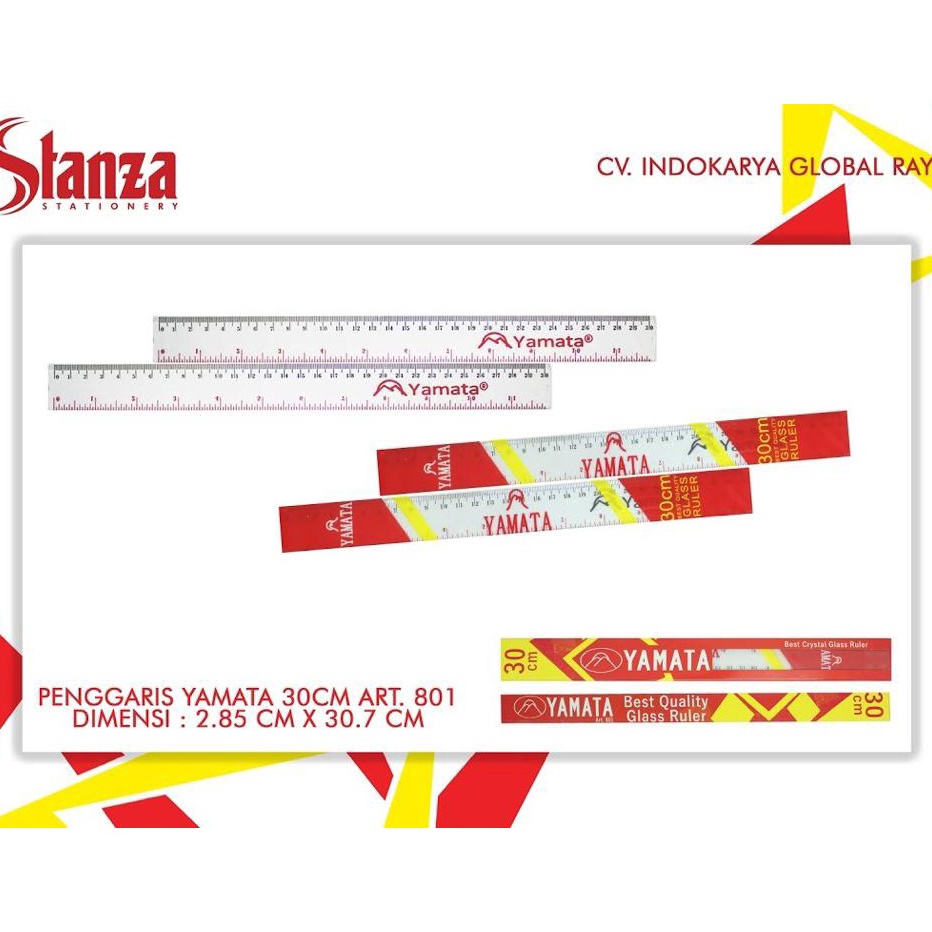 

[KODE PRODUK LDFSZ8441] 12 psc penggaris plastik 30 cm yamata 801