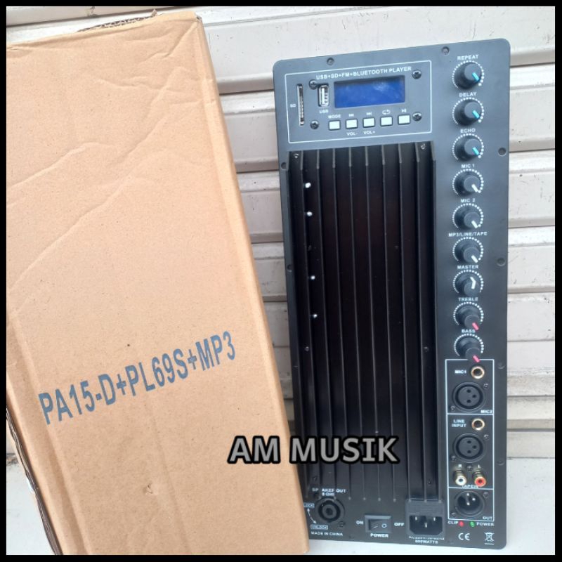 POWER KIT MESIN SPEAKER AKTIF BLUETOOTH USB UNTUK SPEAKER 12 DAN 15 INCH 16x38cm