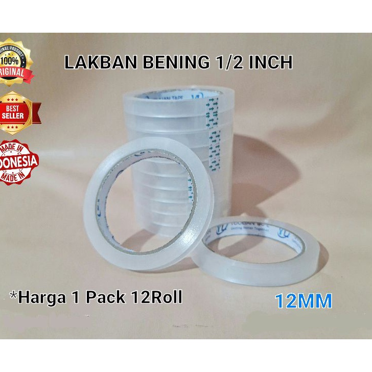 

Dijual Murah↔ Lakban Bening 1/2inch 90Y 12mm (isi 12pcs)24mm 90Y (isi 6pcs )/Isolasi bening 12mm 90y (isi 12pcs),24mm 90Y (isi 6pcs) M75