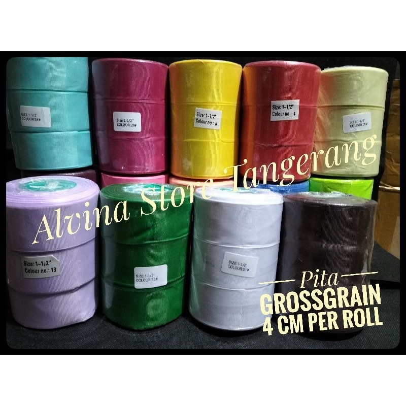 

Pita Grossgrain 4 cm per roll 20 yard / Pita Grossgrain 1.5 inchi Per Roll 20 yard Murah dan Berkualitas