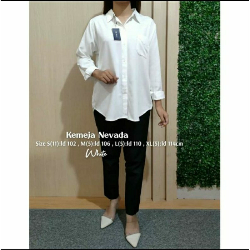 Kemeja Nevada Wanita Kemeja Nevada Katun Hem Kerja Nevada Baju Kemeja Nevada Katun