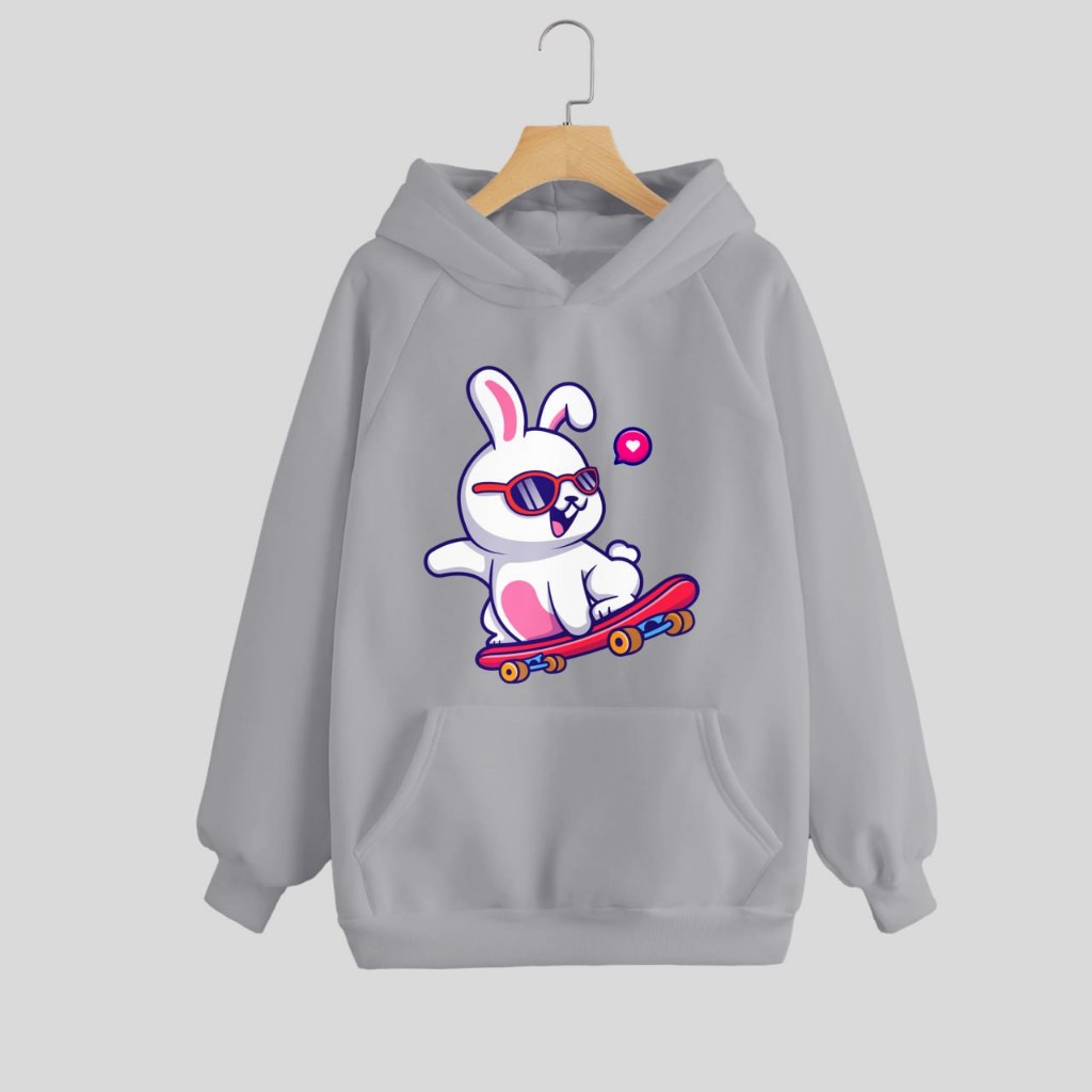 Vallenca Jaket Hoodie Wanita Rabbit Invasion Skateboard Part 2