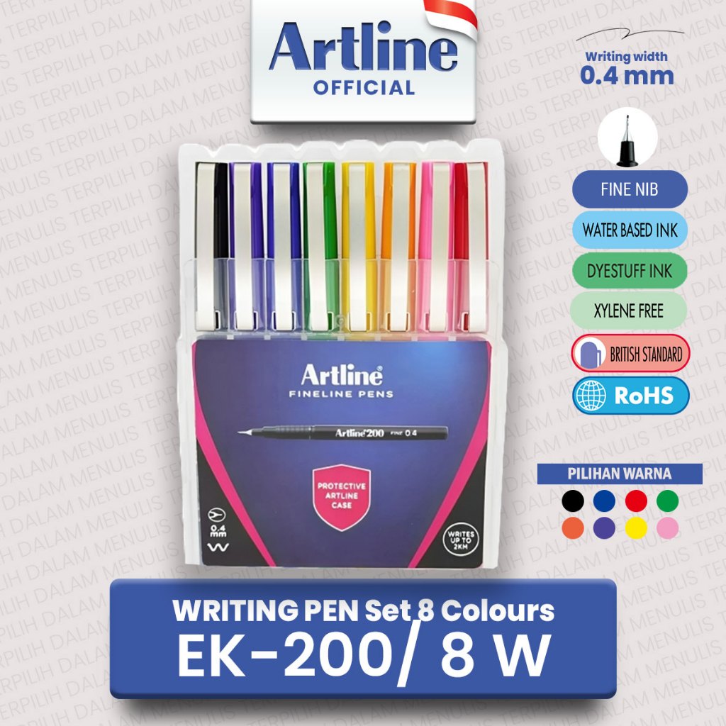 

ARTLINE Pulpen Writing Pens Set 8 Warna EK-200/8PAU