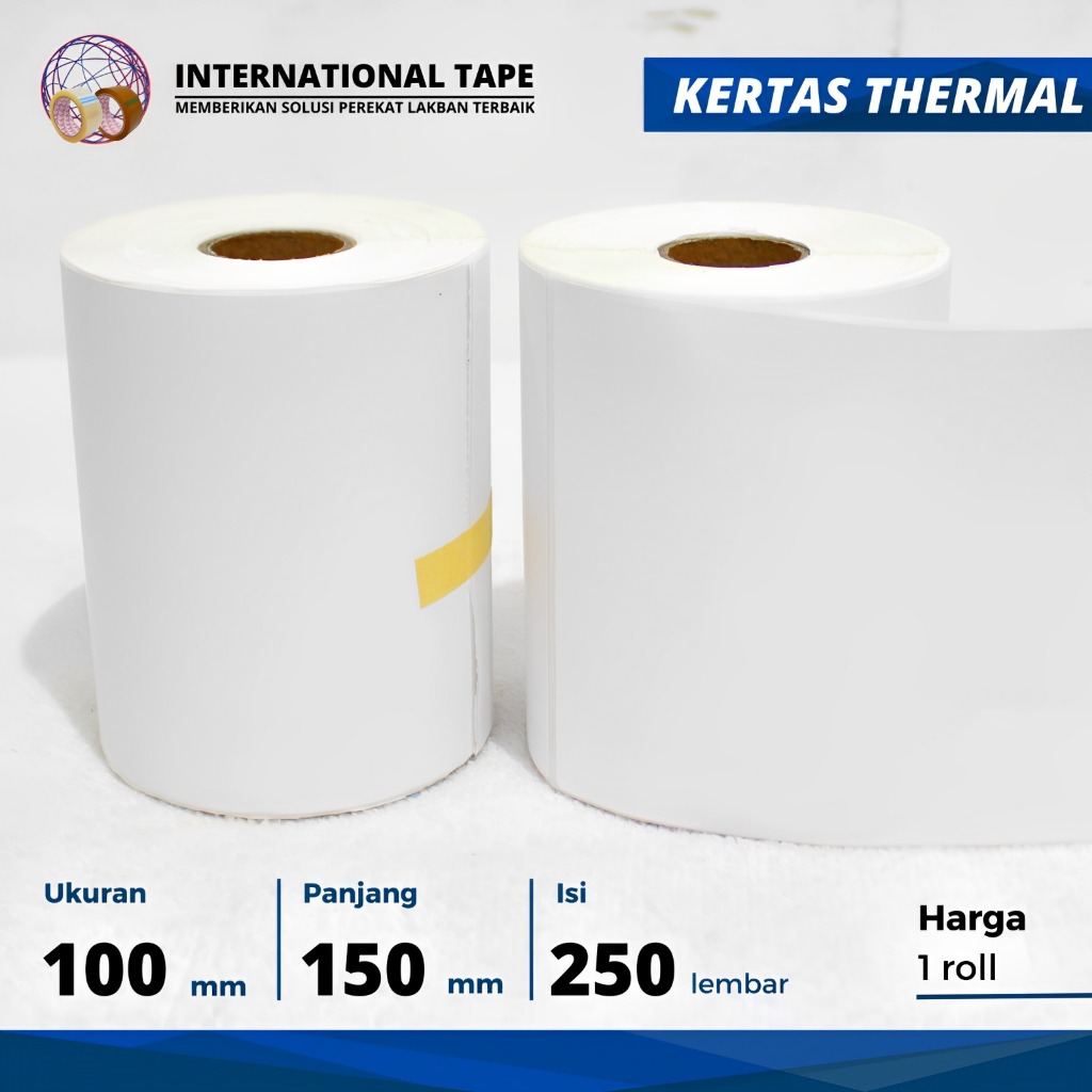 

KERTAS STICKER LABEL THERMAL 100 X 150MM ISI 250 , 500 PCS "PER ROLL