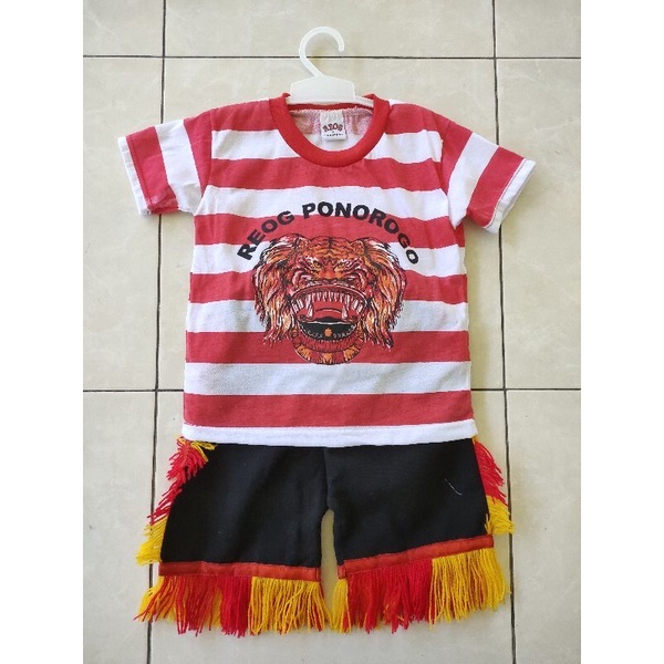 Setelan  Kaos reog ponorogo anak // Baju jaranan anak laki laki // Baju barong anak