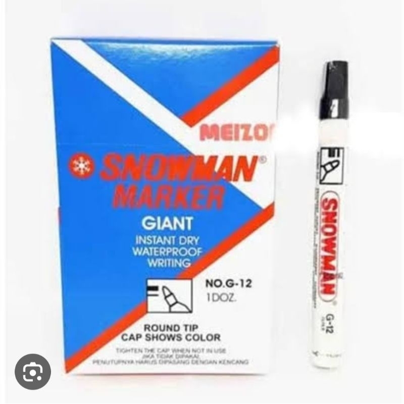 

Spidol snowman black permanent marker G-12