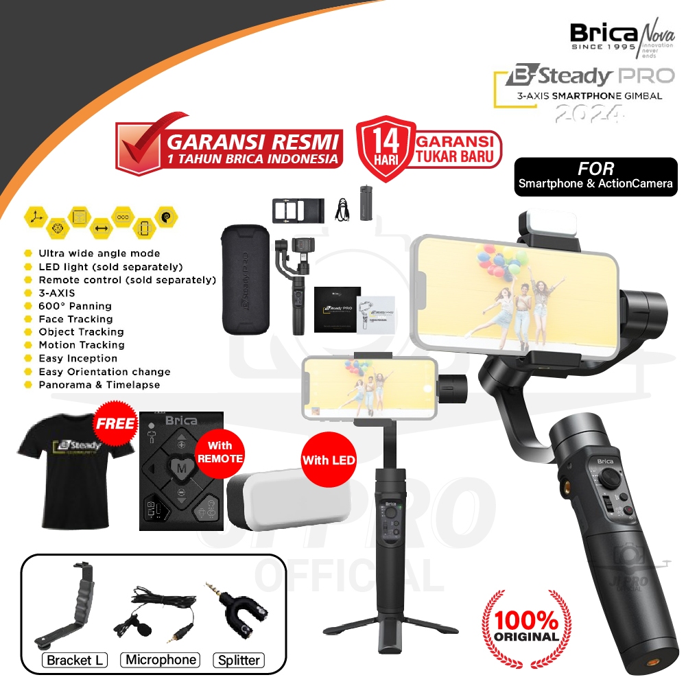 Brica B-Steady PRO - BSteady PRO New Version - Gimbal HP 3-Axis Stabilizer Garansi Resmi