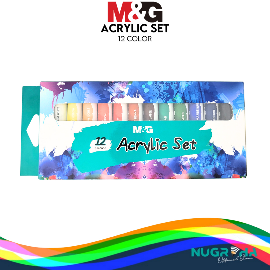 

M&G APLN6594 Cat Akrilik / Cat Acrylic Colour Paint Set 12 Warna Lukis Kanvas
