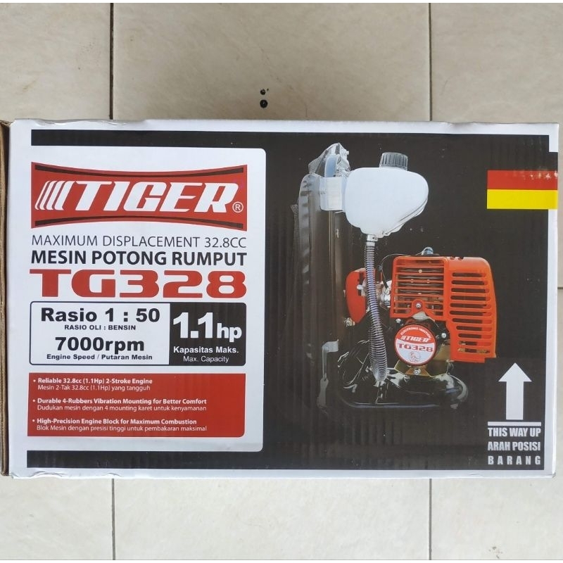 Mesin Potong Pemotong Rumput 2 tak Gasoline Brush Cutter Tiger TG328 TG 328