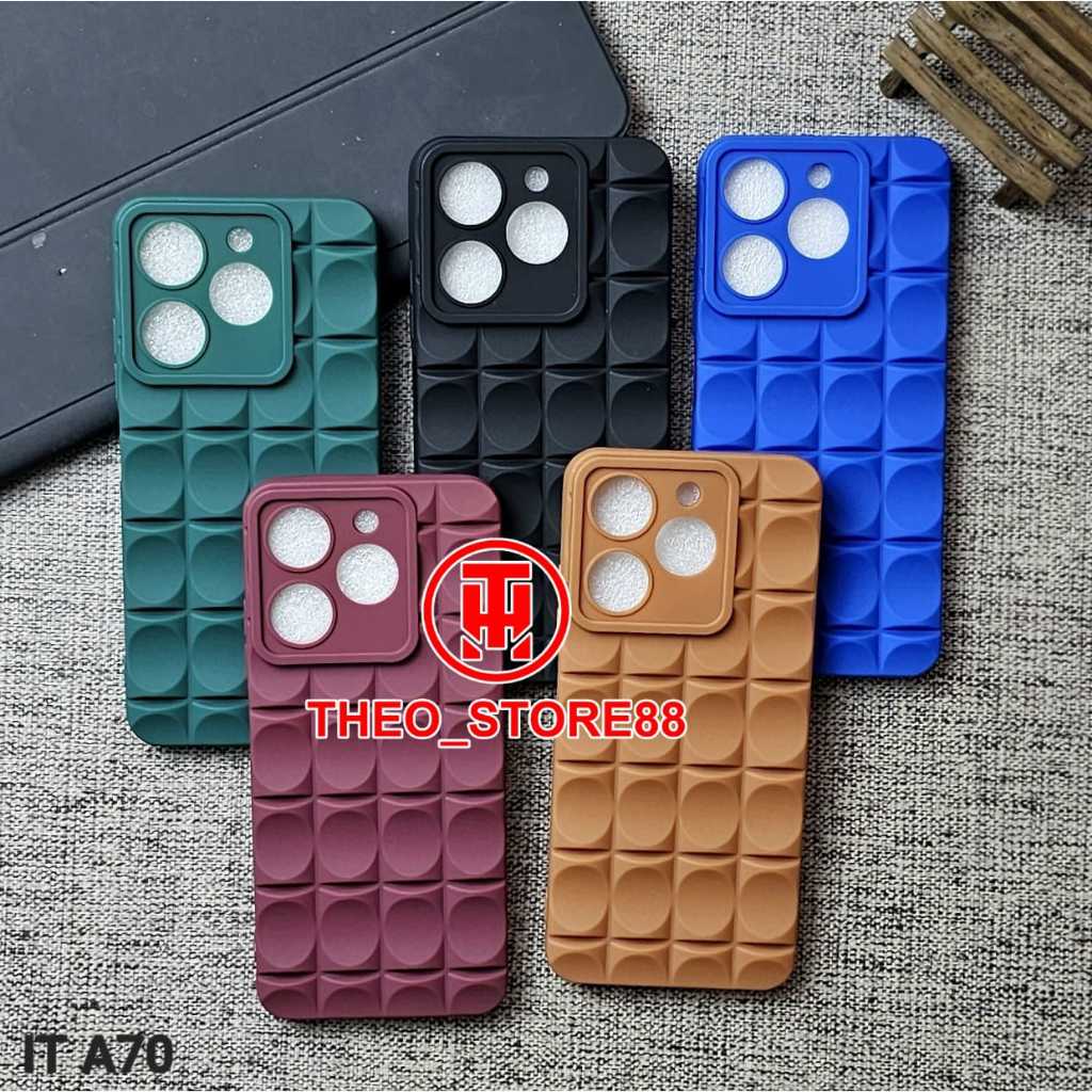 ITEL A70 CASE MACARON 3D FINGER CASE 3D CUBIC SOFT CASE ITEL A70