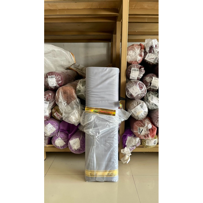 KAIN TOYOBO TOJIRO 1 ROLL WARNA ABU MUDA, Lebar 150 cm, Panjang 40 yard, Kain textile murah kain toy