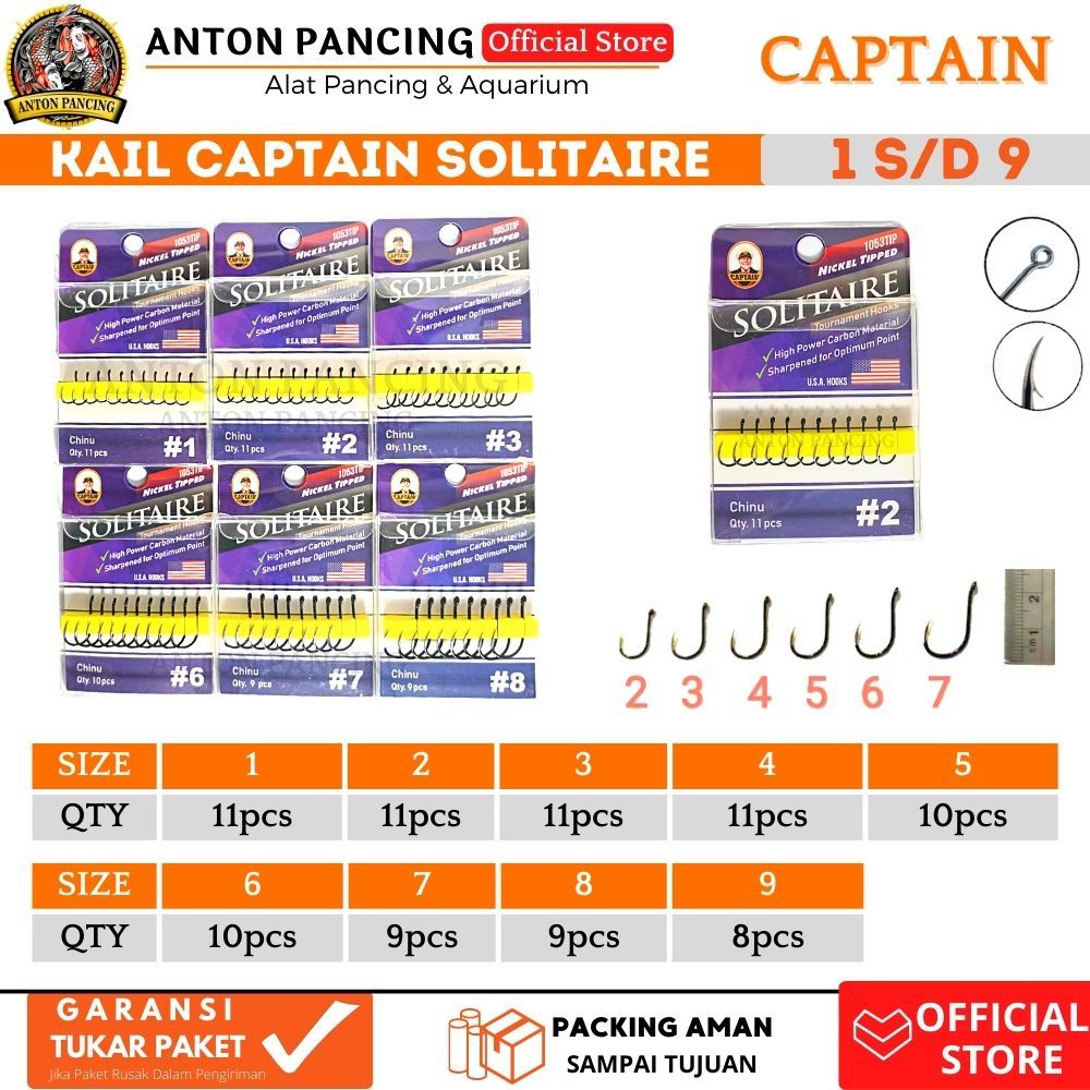 Mata Pancing Kail Captain Solitaire Tajam dan Kuat