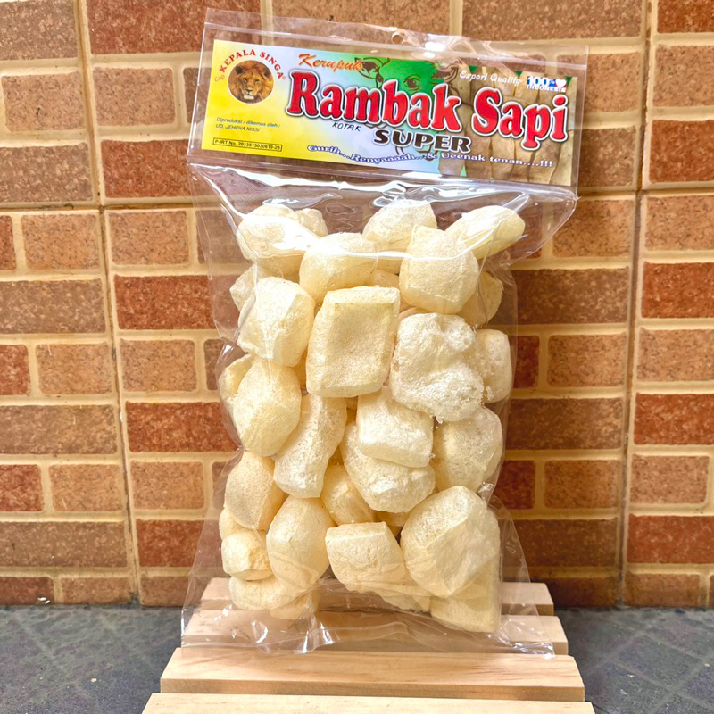 

KERUPUK RAMBAK SAPI KOTAK KEPALA SINGA | CAMILAN OLEH OLEH SURABAYA SNACK MAKANAN RINGAN KRUPUK