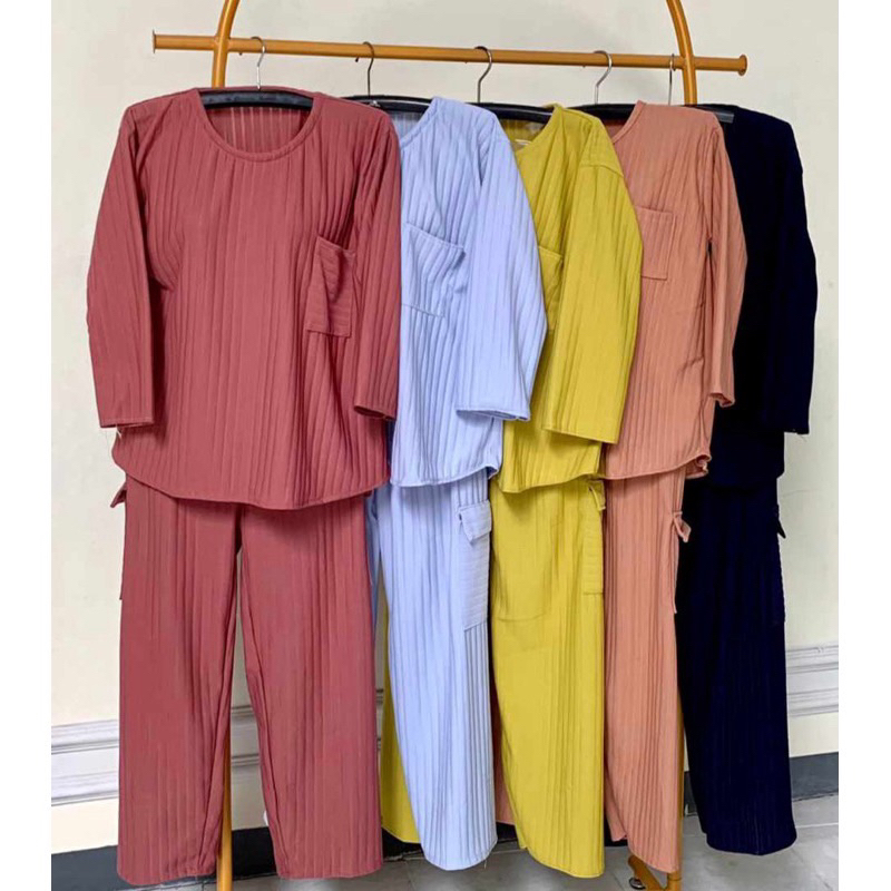 one set cargo denis knit