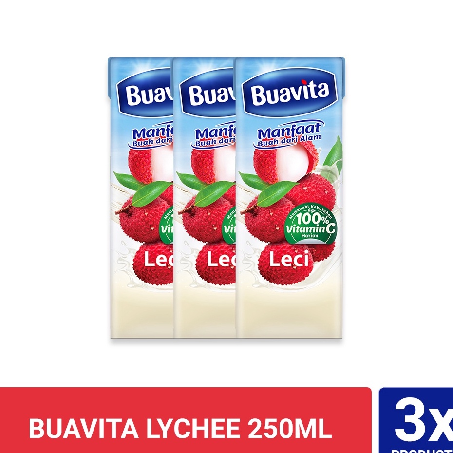 

[KODE 8BD8O] Buavita Lychee 250ml Triplepack