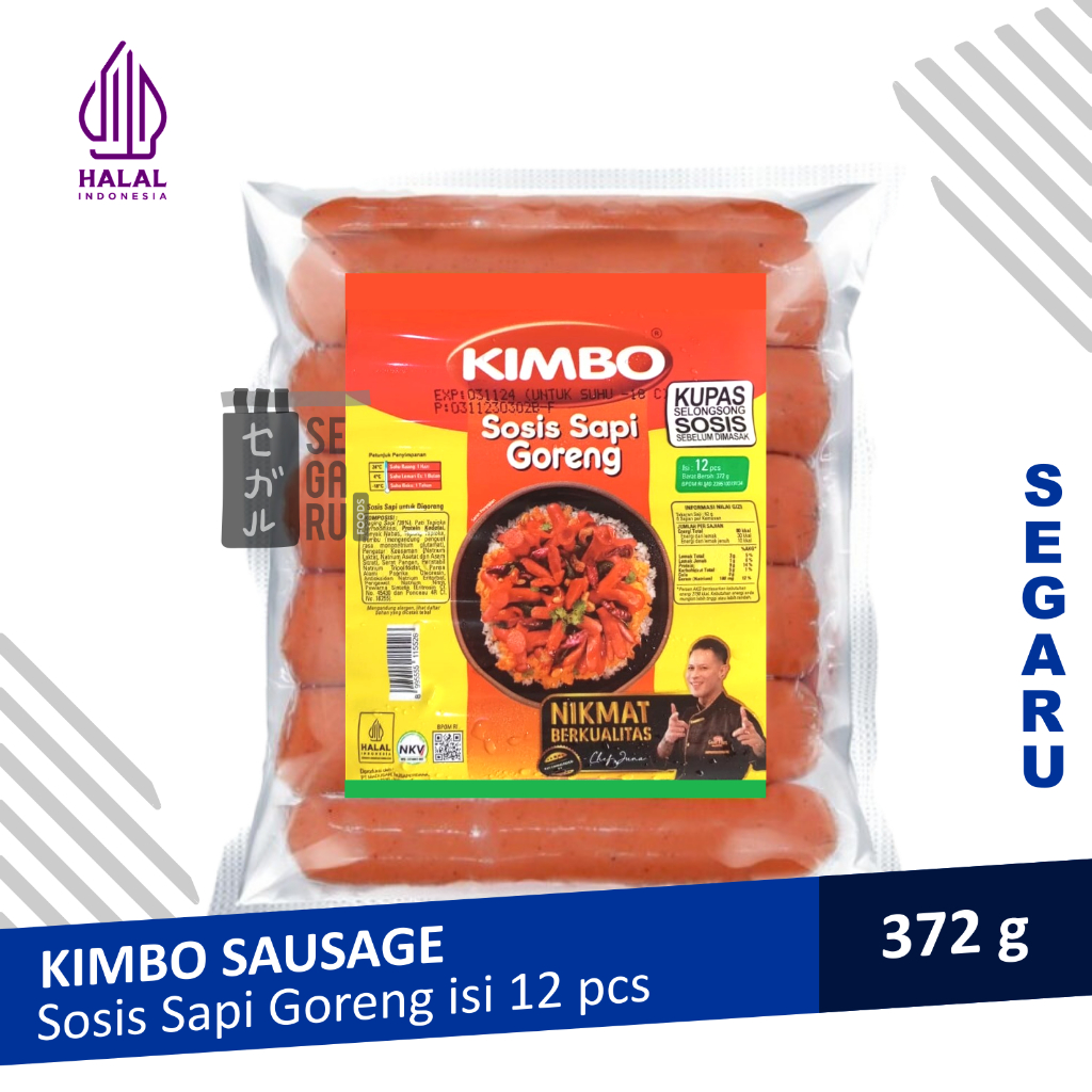 

KIMBO Sosis Sapi Goreng 12 pcs 372 gram