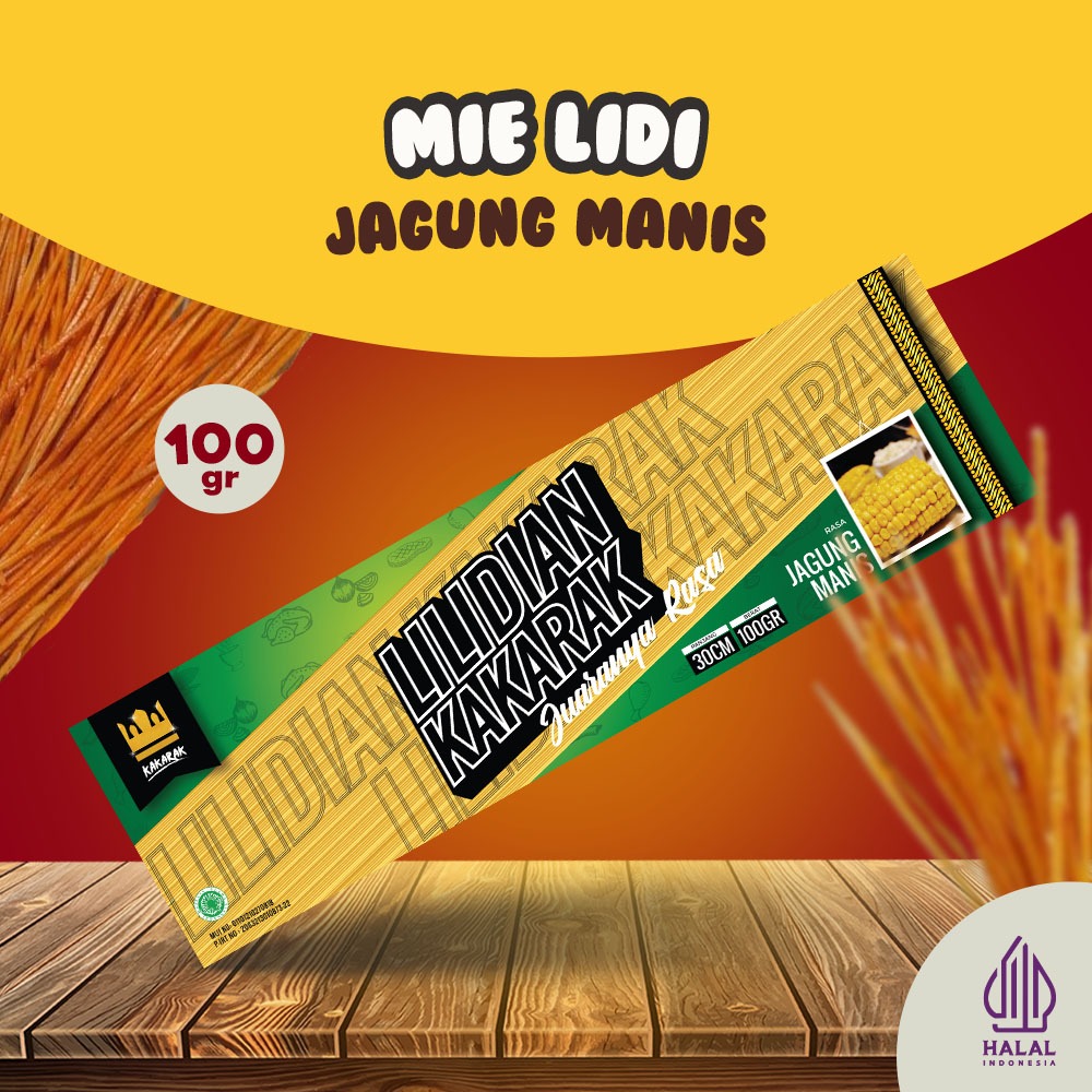 

Kakarak - Lilidian Mie Lidi Cemilan Panjang 30CM Rasa Jagung Manis - 85gr