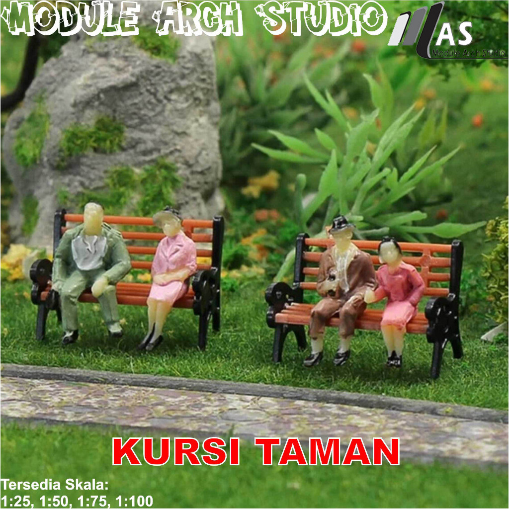 Maket Bangku Taman - Miniatur Kursi Taman - Garden Bench