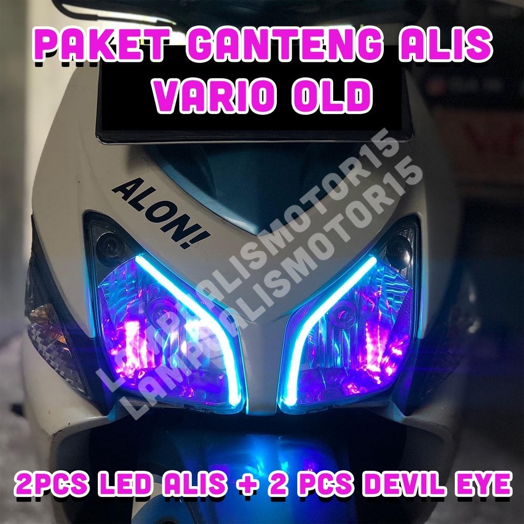 paket lampu alis drl vario 110 karbu free devil eye lampu alis senja depan vario old bonus demon eye