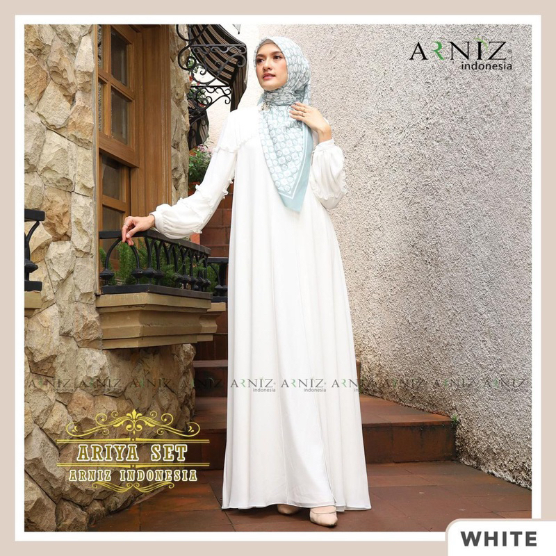 Ariyya set (Khusus hitam dan putih) By Arniz Indonesia ( Dress & segi4 voal )