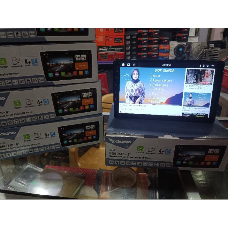 Android mobil carplay layar IPS DSP equalizer ram 4/64 ram 4gb room 64gb rockgate headunit audio mob