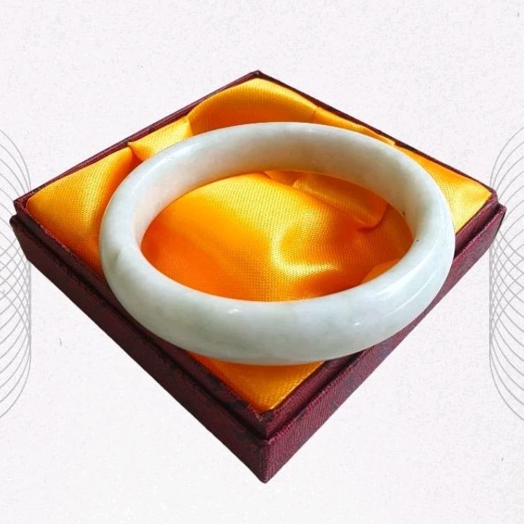 Gelang giok putih natural