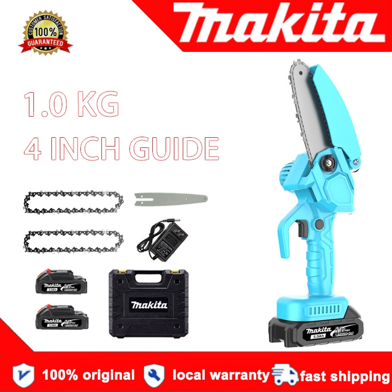 Makita cordless chainsaw 21Vmax high voltage lithium battery see brushless motor mini one-hand pruning logging lithium chainsaw