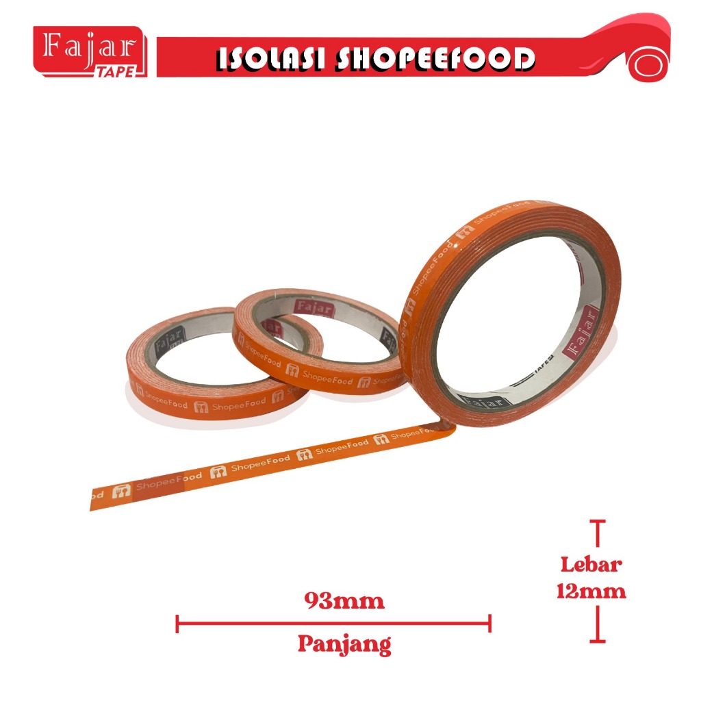 Lakban Isolasi Online; SPfood, Gofood, Grabfood, Fresh Vegetables 12mm 55Y