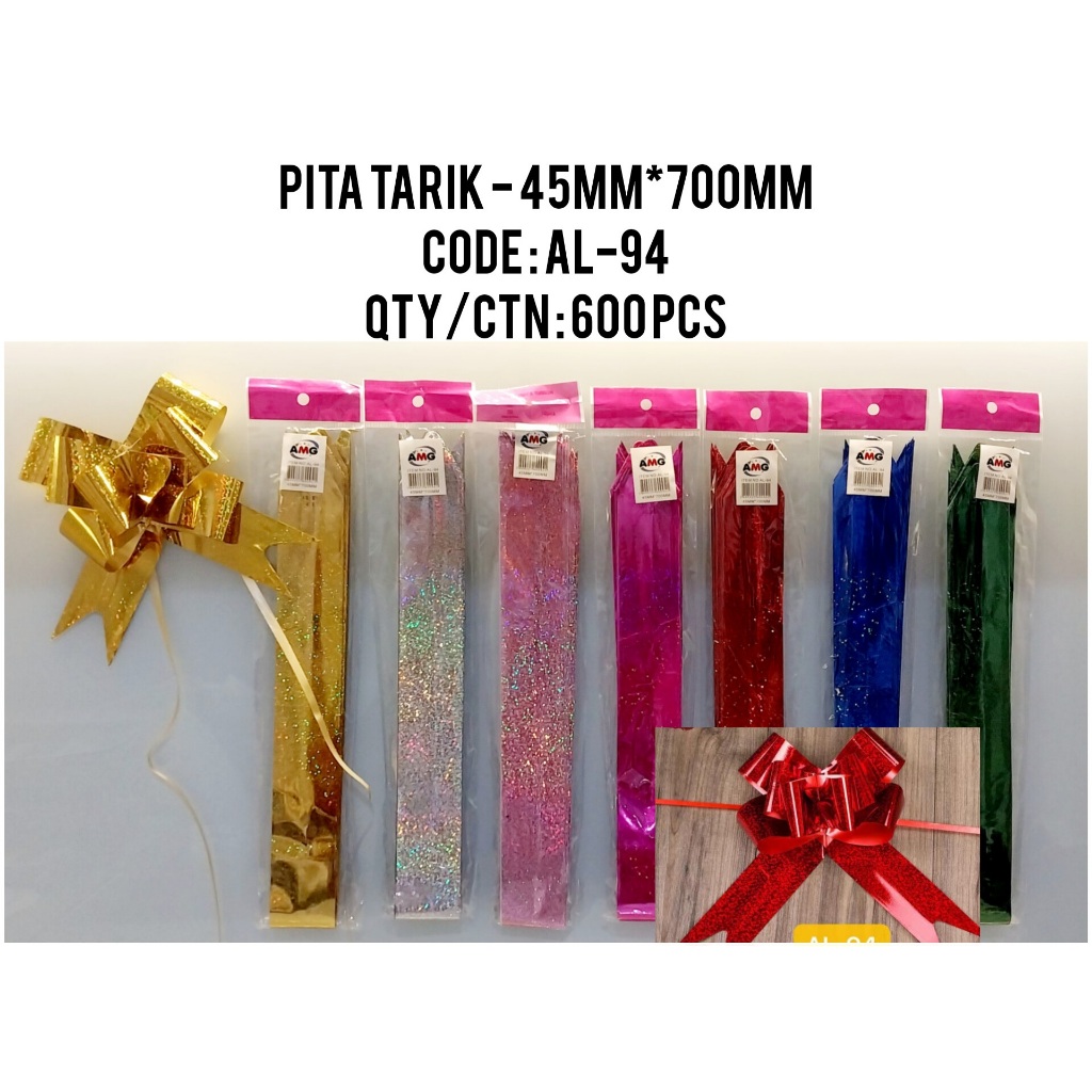 

[10 pcs] Pita tarik metalik 45mm Pita serut 45mm Pita kado Pita parcel Pita kupu kupu