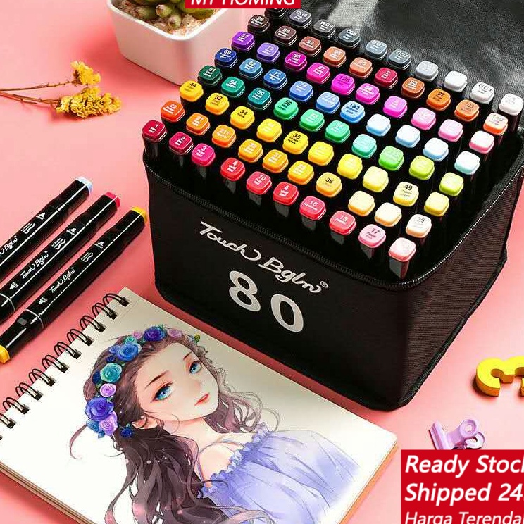 

Ready 【Harga-Minimum】COD Touch 120/80/60/36/12 Warna Sketsa Spidol Umum General Marker Set Animation Markers