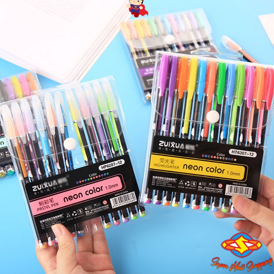 

Terbatas SMS Pena Glitter Metalik 1.0mm Isi 12pcs Pulpen Warna Warni Tinta Pastel Neon Color Pen Pastel Ballpoint Craftwork Scrapbook Gel Ink Highlighter Penanda Buku Warna Warni Ujung Lembut Import