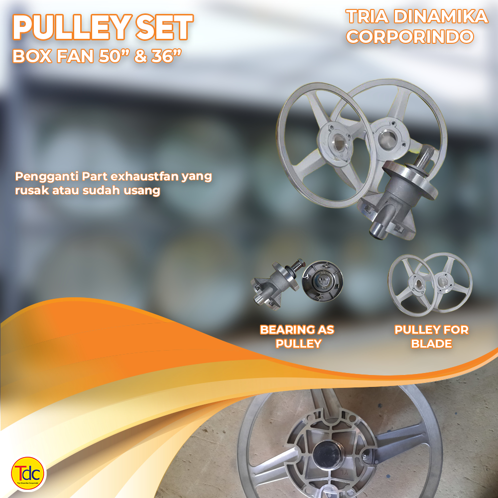 Pulley Set 36 Inch/50 Inch/Boxfan/Conefan/Blower/Exhaust/Puley - Alat Ternak Kandang Ayam