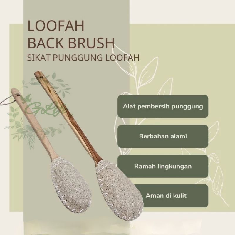 Loofah Back Brush Sikat Punggung Loofah Spons Mandi Loofah Natural Eco Friendly