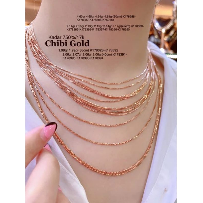 CHIBI GOLD  - Kalung santa italy super kilat  emas 750 kadar 17k Rose gold - chibi gold