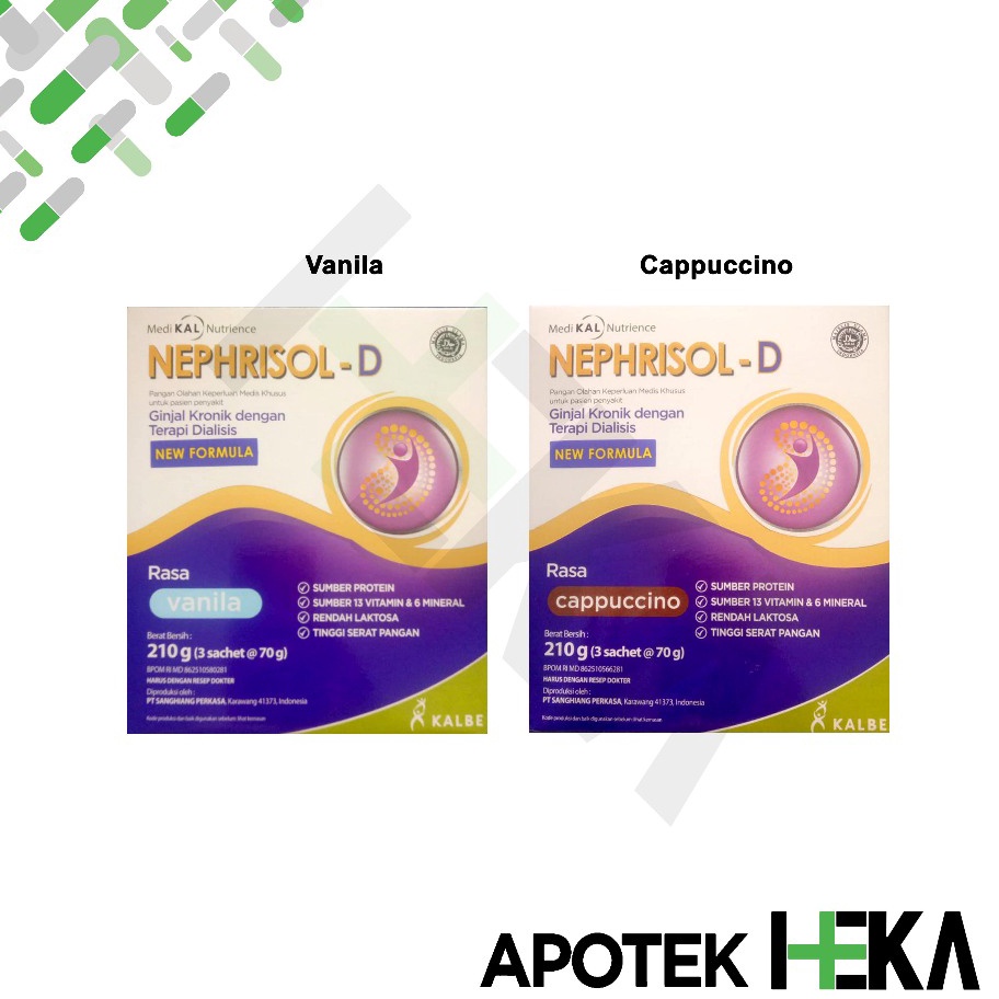

Model Terkini Nephrisol-D Vanila 210 gram - Susu Pasien Ginjal Dialisis Best