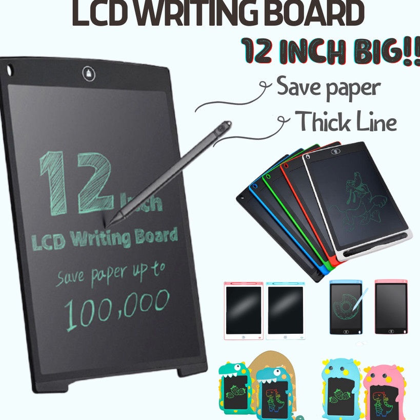 Terlaris Tablet LCD 12 inch Writing Tablet Papan Tulis 12 inch LCD Papan Gambar Hapus Papan Tulis An